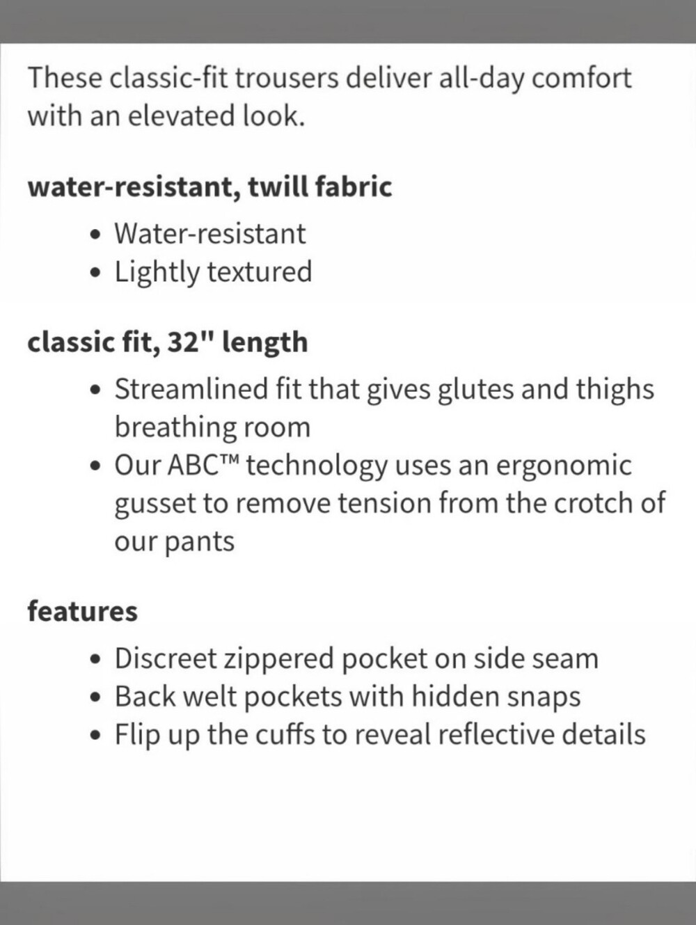 Lululemon ABC Classic-Fit Trouser Pants Smooth Twill Nomad - Picture 10 of 10